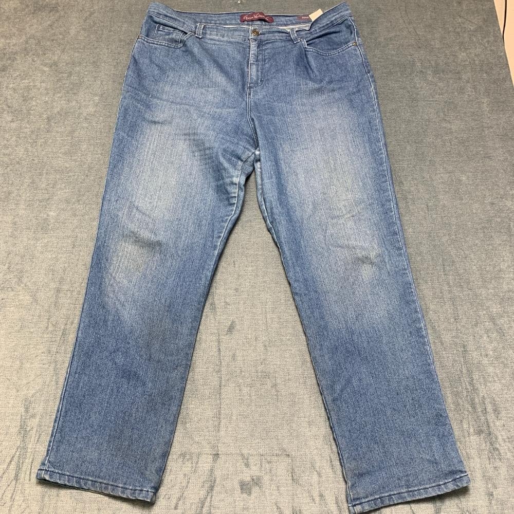 Gloria Vanderbilt Amanda Jeans Womens 16 Blue Denim Cotton Stretch Straight Leg